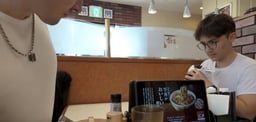 A hand-drawn map and a meal at Sukiya