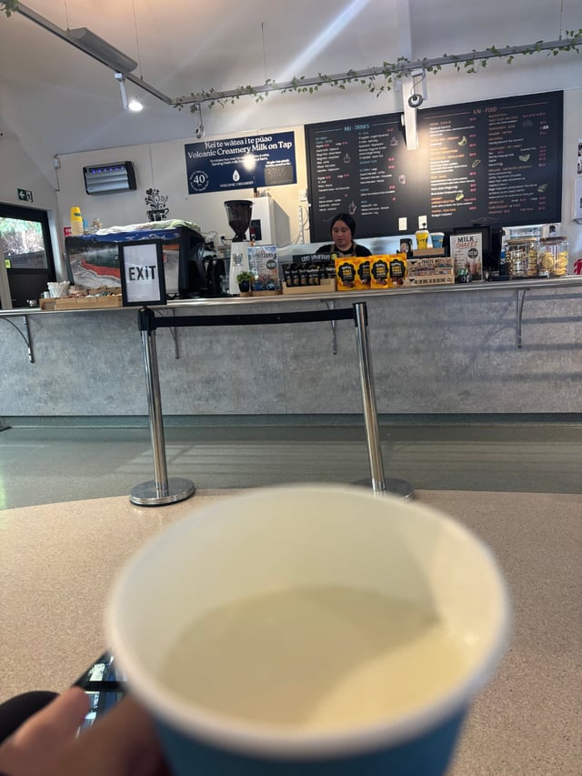 Milk on tap here at the cafe