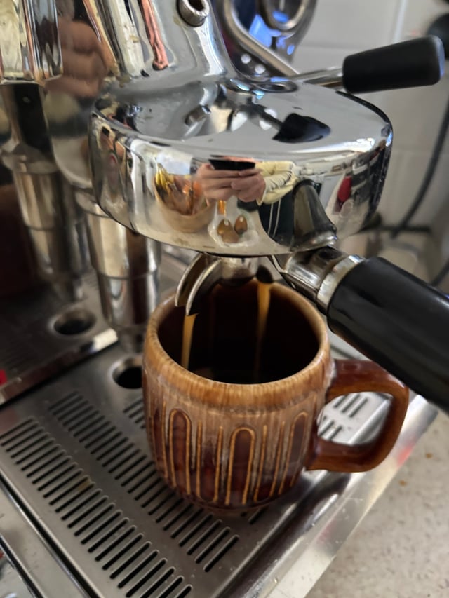 The espresso machine at the Airbnb was sophisticated yet elegant.