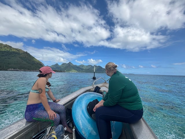Jaden and Michelle at the Bow — Day 3: Boat Day!