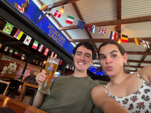 Drinking beer in the morning!